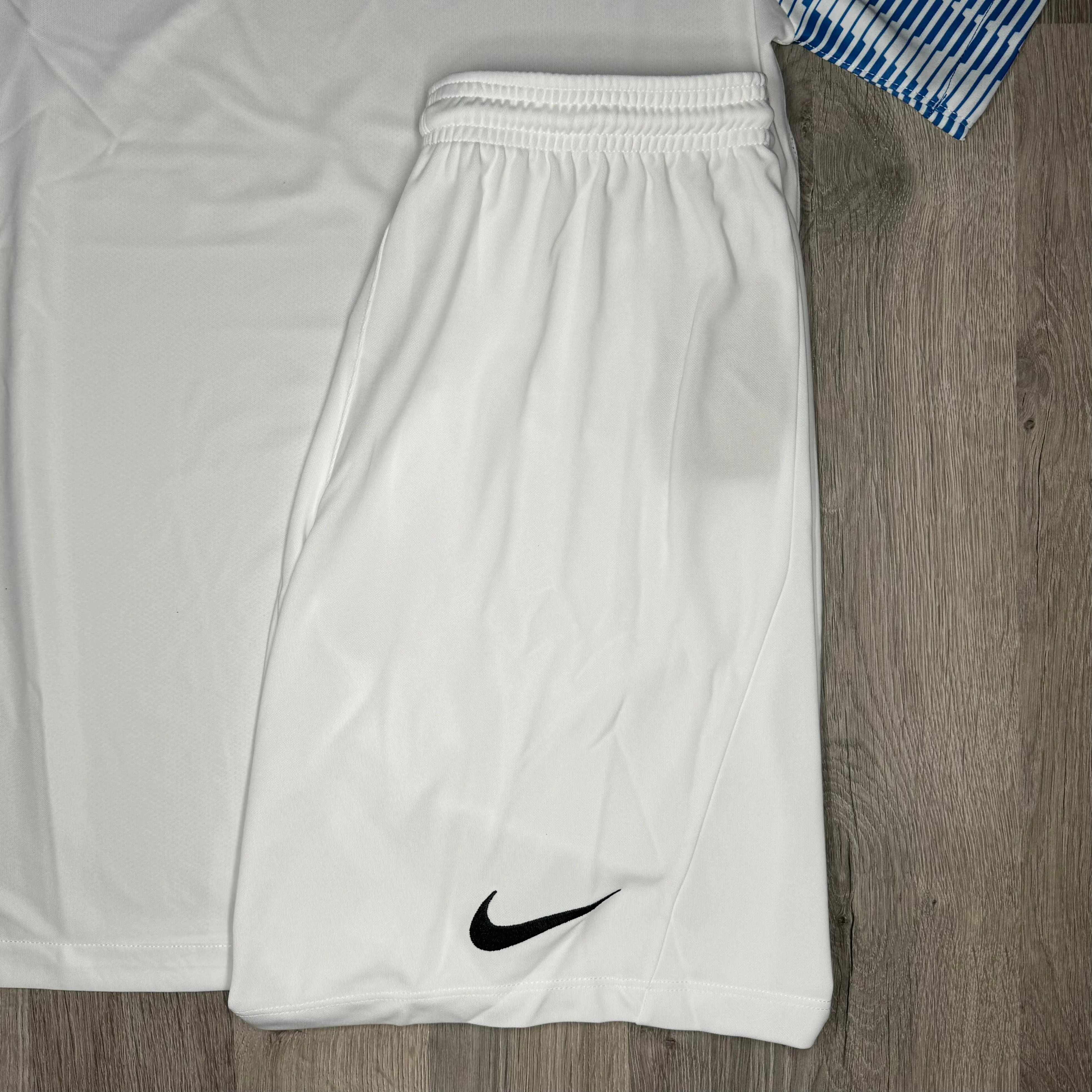 Nike Dri Fit Academy Set - Tee & Shorts - White / Blue  (Junior)