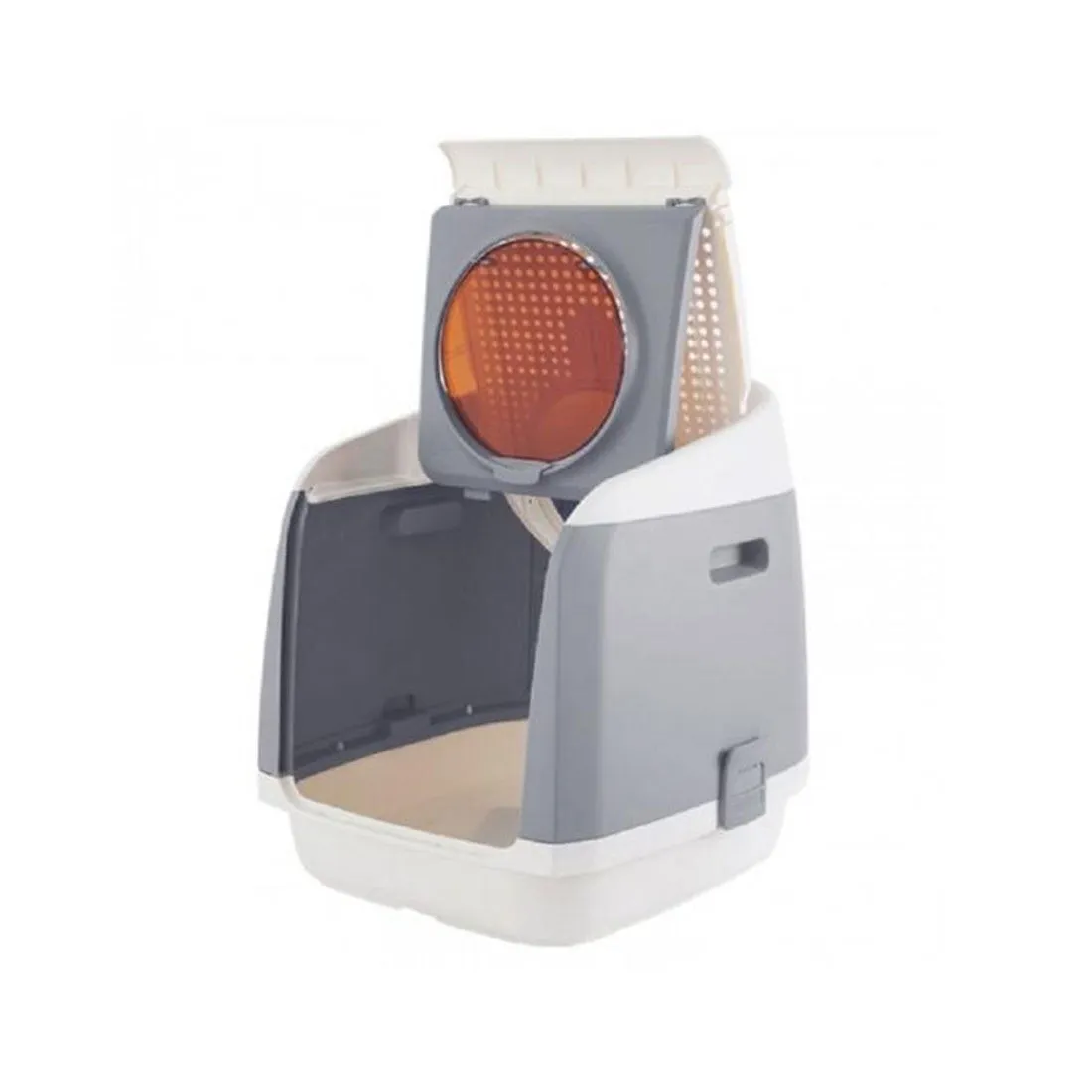 Pakeway Tomcat Cat Litter Box Fully Enclosed Kitty Tray Toilet Odor Control Basin Large - grey
