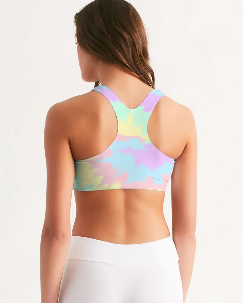 Pastel Smash Tie Dye Women's Seamless Sports Bra
