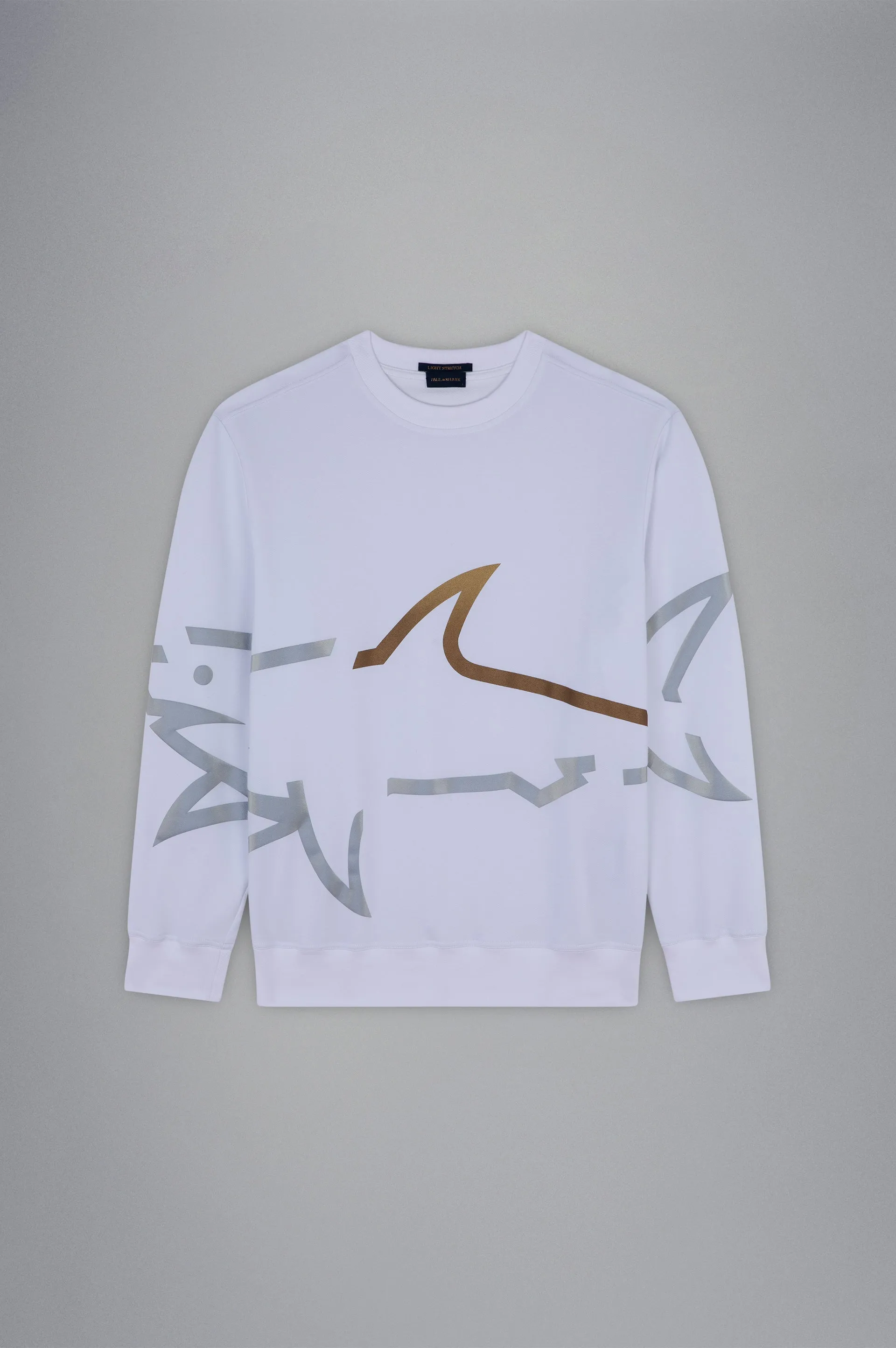 Paul & Shark Sweatshirt with Maxi Shark Print | White