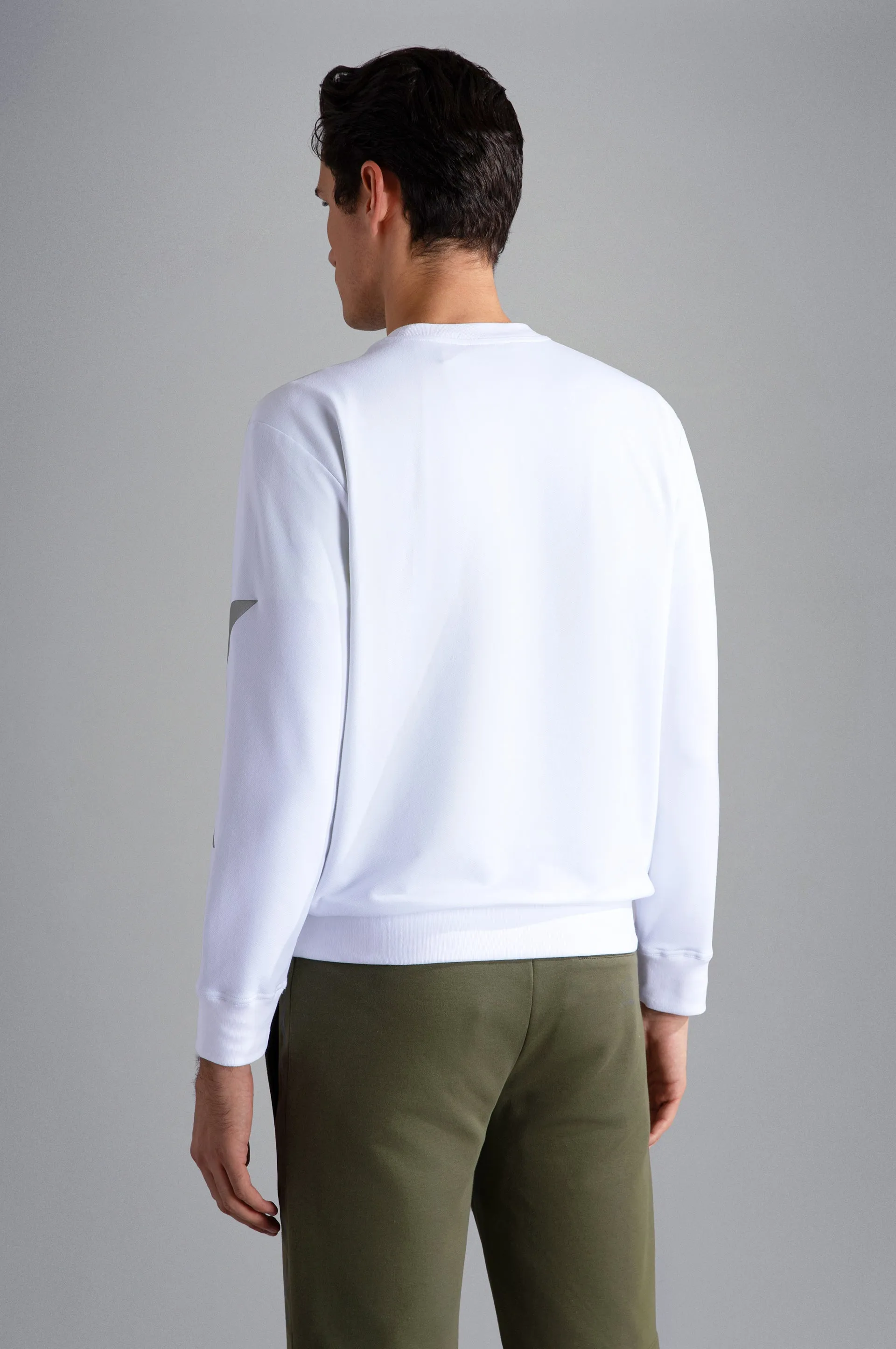 Paul & Shark Sweatshirt with Maxi Shark Print | White