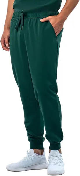 Peelz Ted 4-Pocket Jogger Scrub Pants for Men - Elastic Waistband, Drawstring Tie, Soft Men's Scrubs, Slim Fit