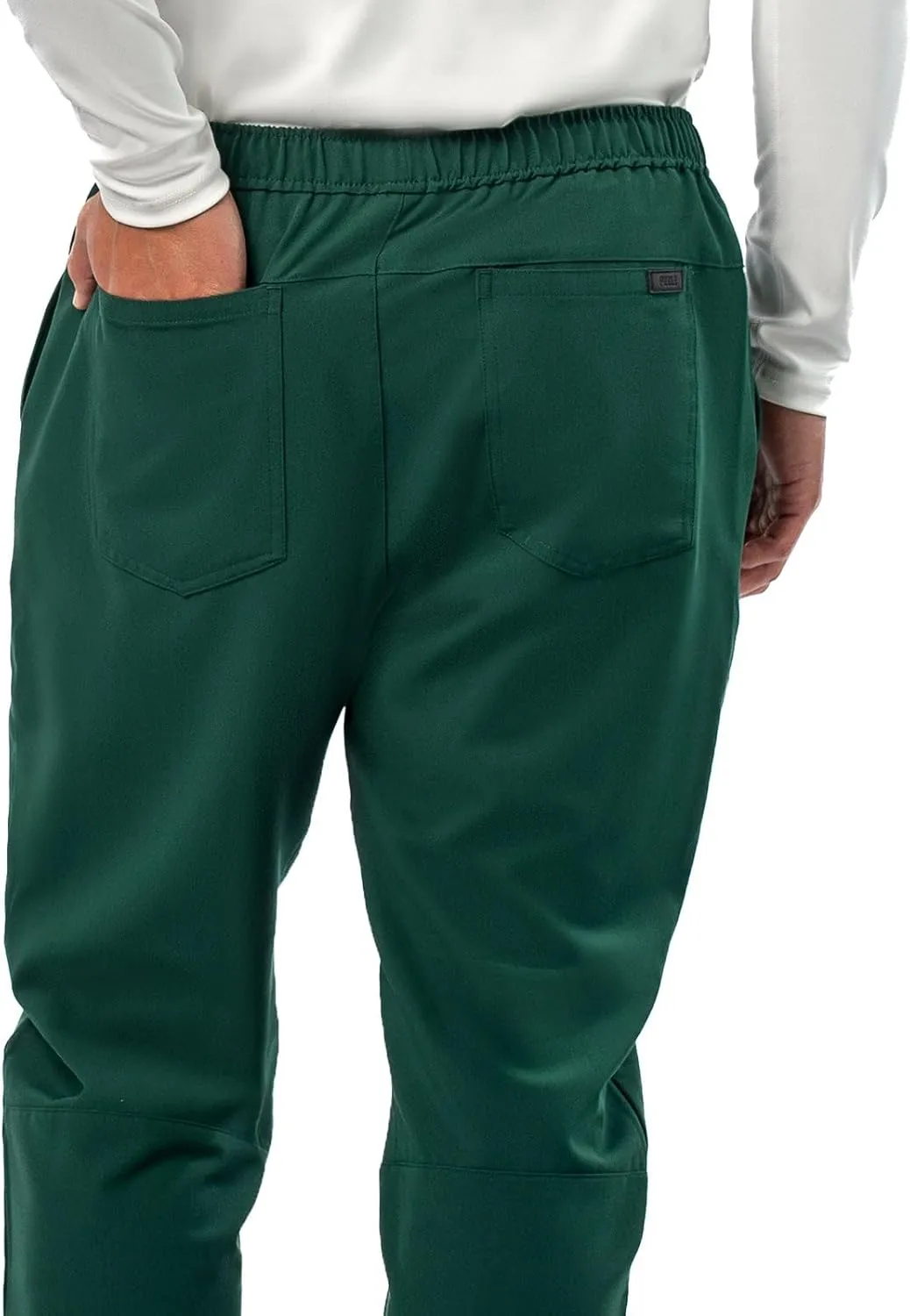 Peelz Ted 4-Pocket Jogger Scrub Pants for Men - Elastic Waistband, Drawstring Tie, Soft Men's Scrubs, Slim Fit
