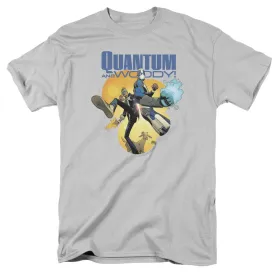Quantum And Woody Threes A Crowd Mens T Shirt Silver