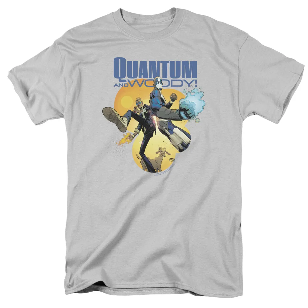 Quantum And Woody Threes A Crowd Mens T Shirt Silver