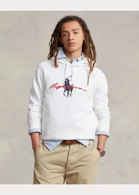 Ralph Lauren Big Pony Logo Fleece Hoodie | White