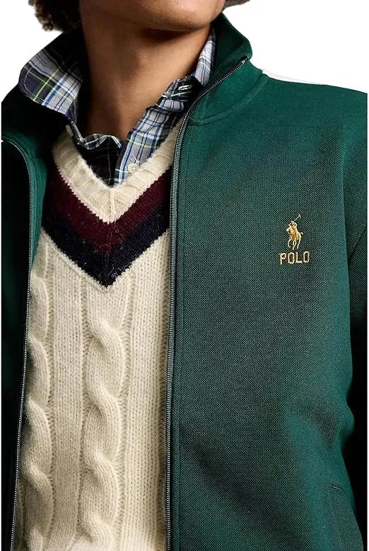 Ralph Lauren Double-Knit Mesh Track Jacket  | Green Multi