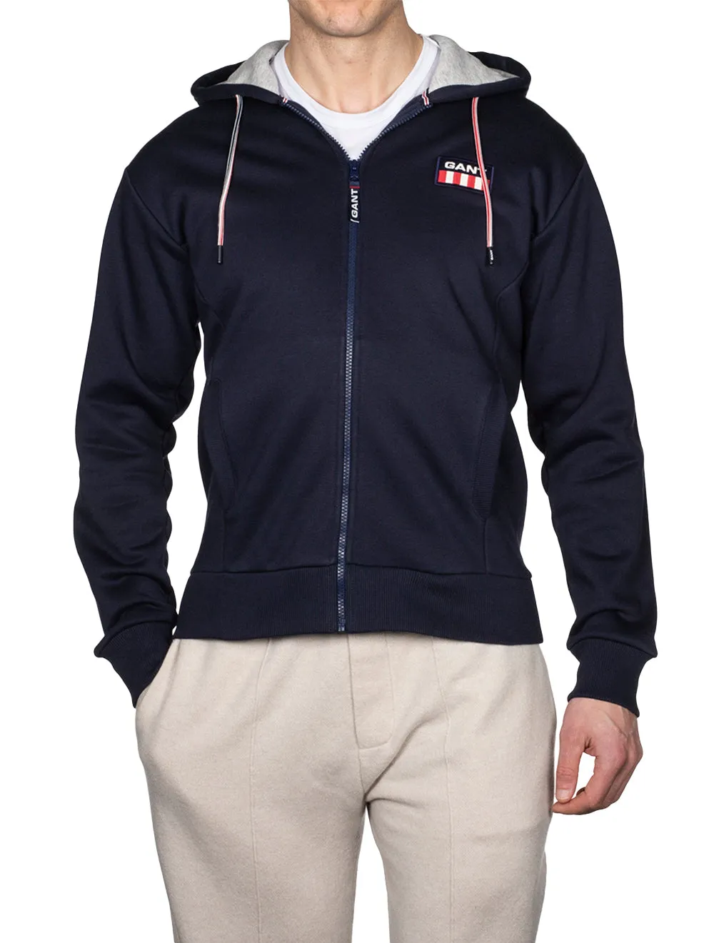 Retro Logo Full Zip Hoodie Evening Blue