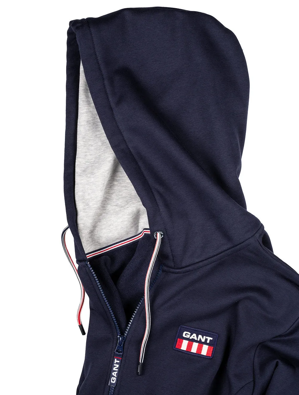Retro Logo Full Zip Hoodie Evening Blue