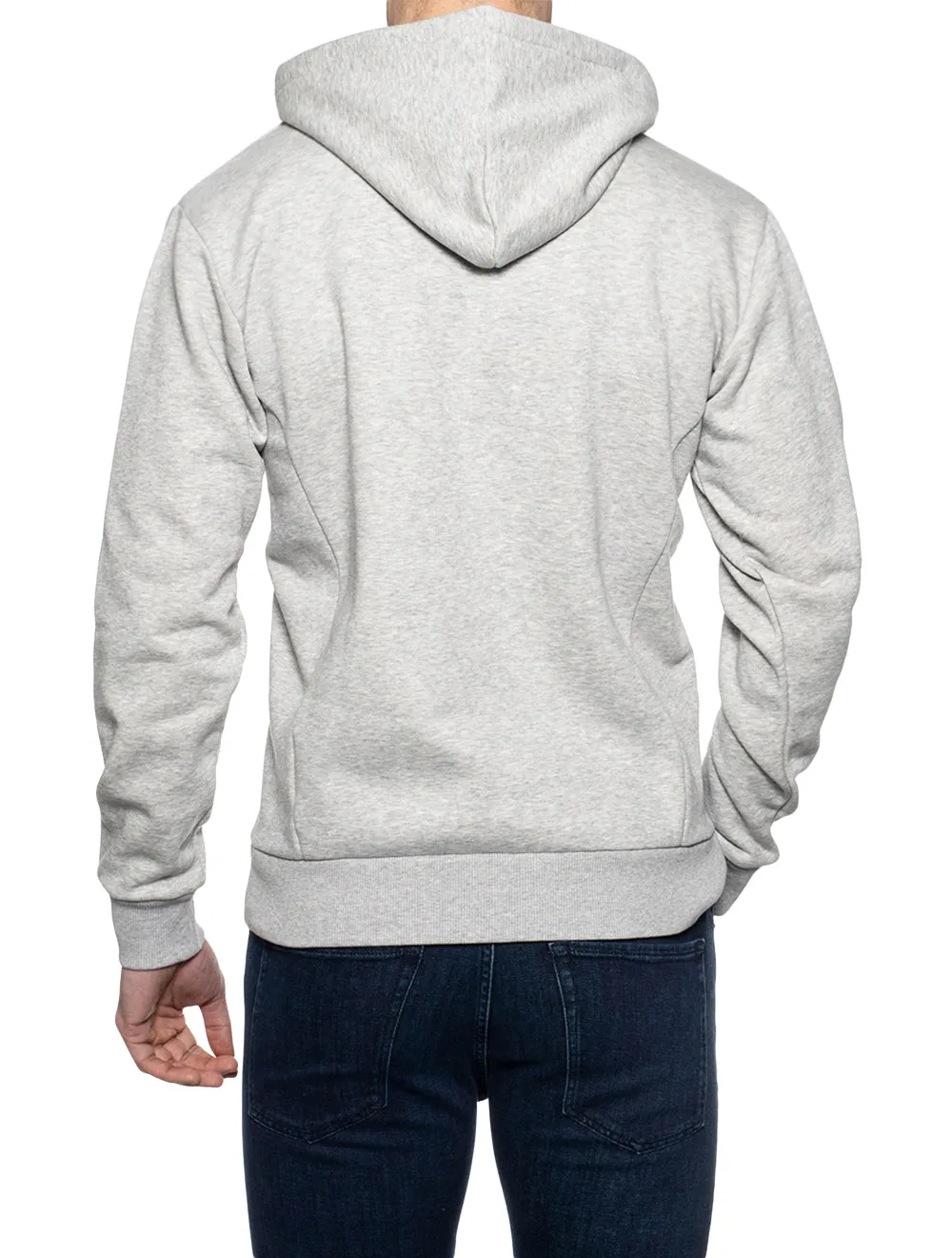 Retro Logo Full Zip Hoodie Light Grey Melange
