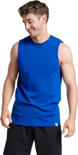 Russell Athletic Men's Dri-Power Cotton Blend Sleeveless Muscle Shirts, Moisture Wicking Odor Protection UPF 30 , Sizes S-4X