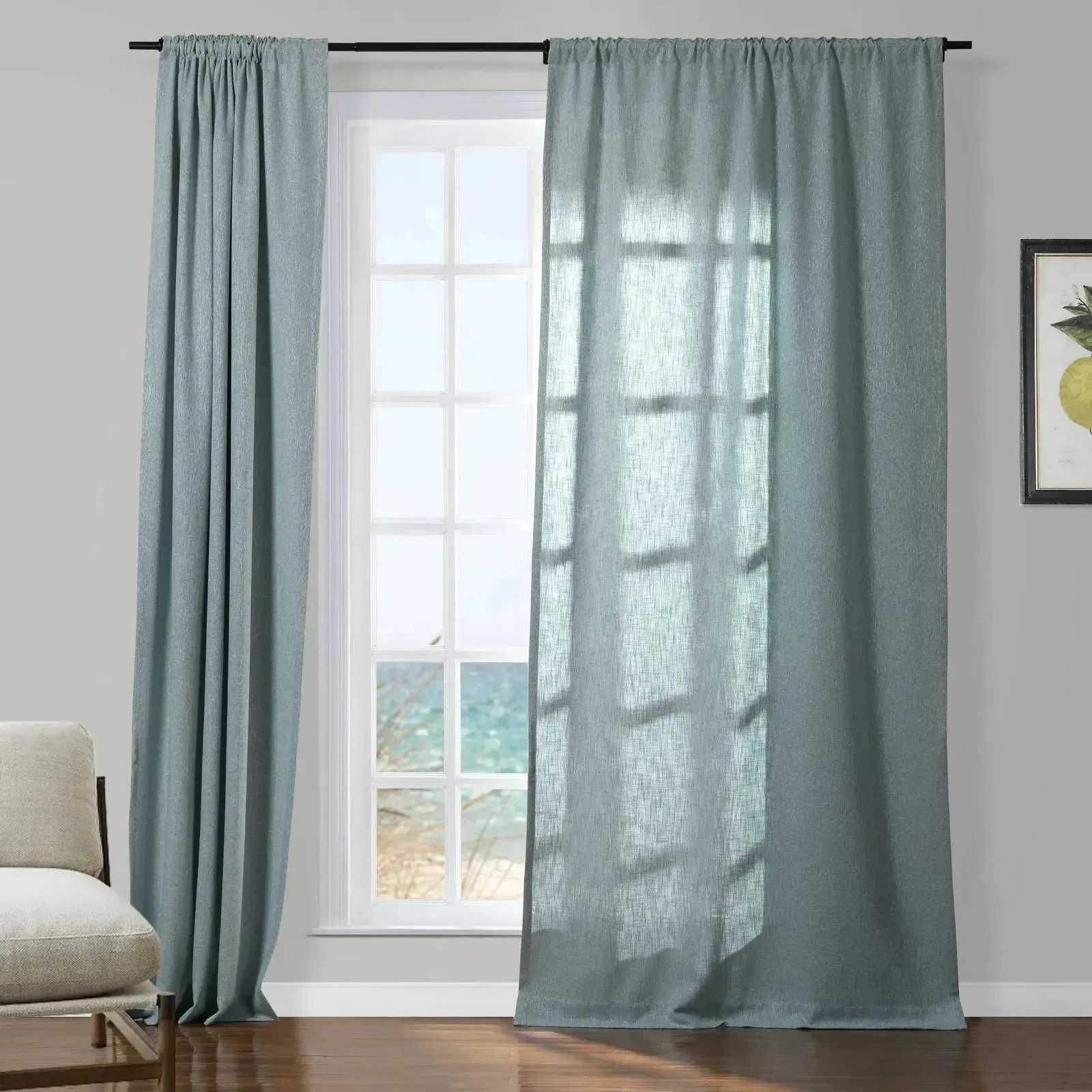 Sarai Textured Metallic Cotton Blend Curtain Soft Top