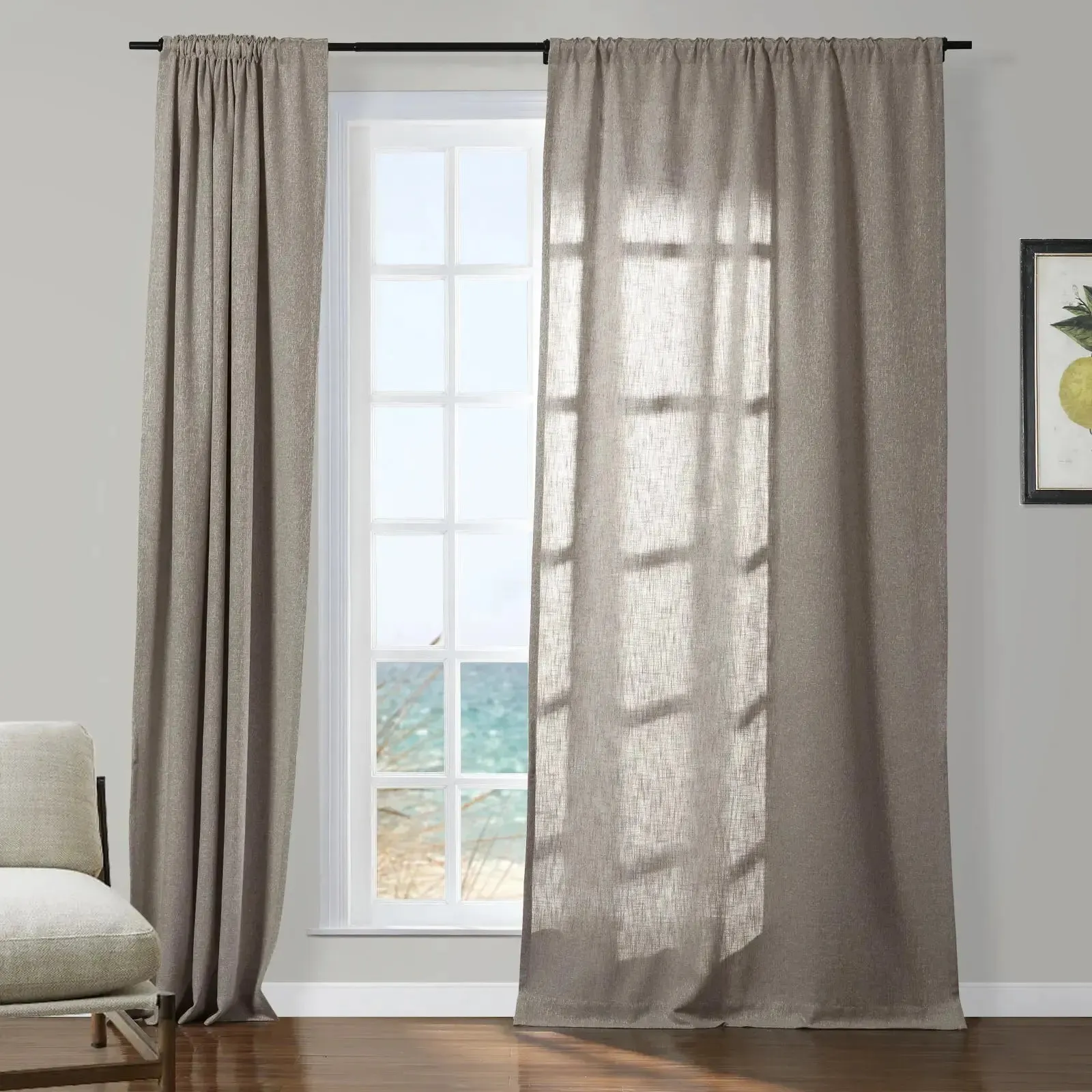 Sarai Textured Metallic Cotton Blend Curtain Soft Top