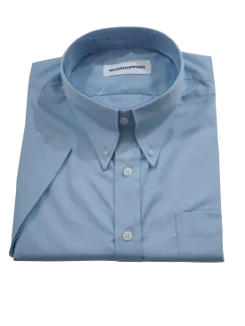 Short Sleeve Shirt | 60S Mod Style Sky Color Shirt For Man