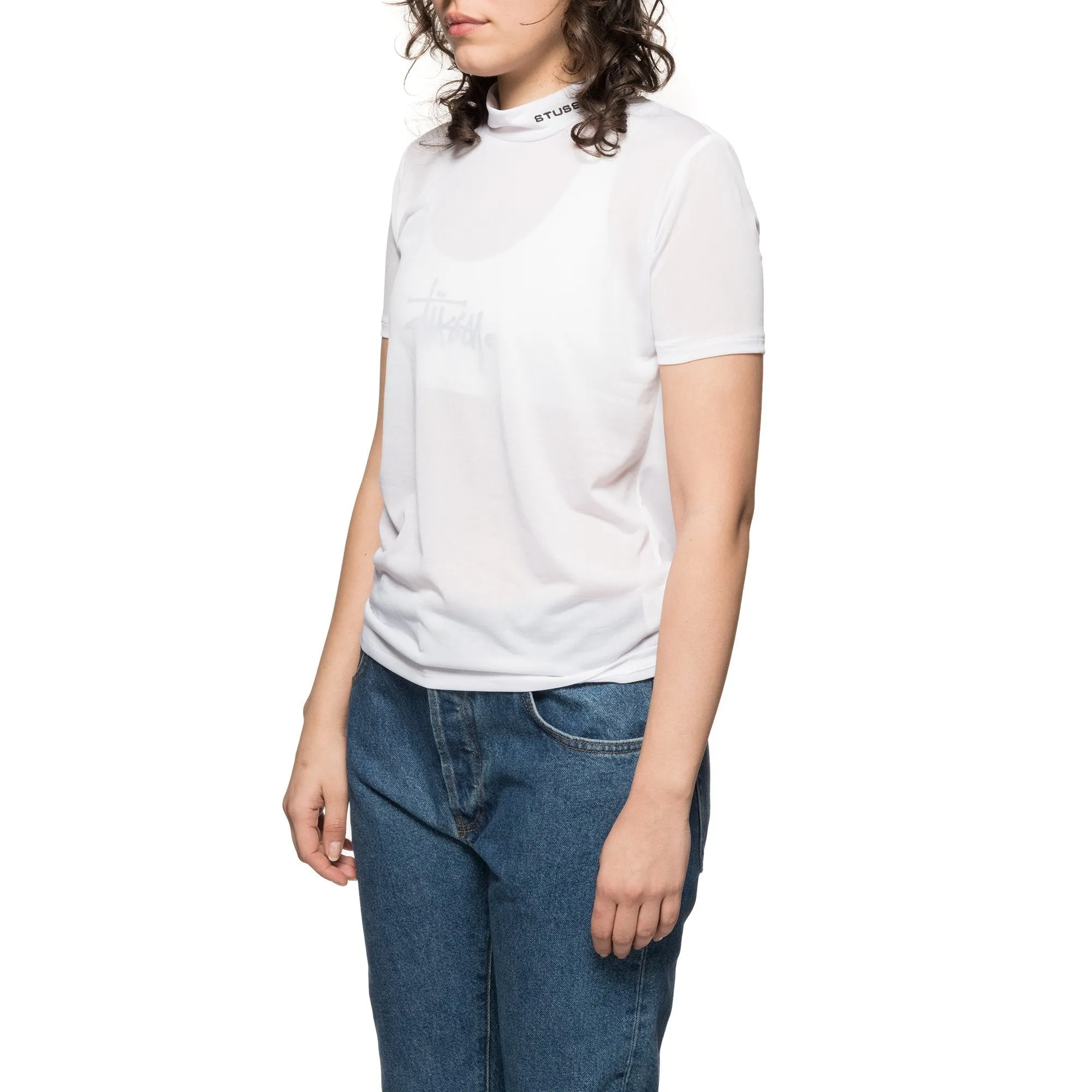 Stussy Gazer Mock Tee White