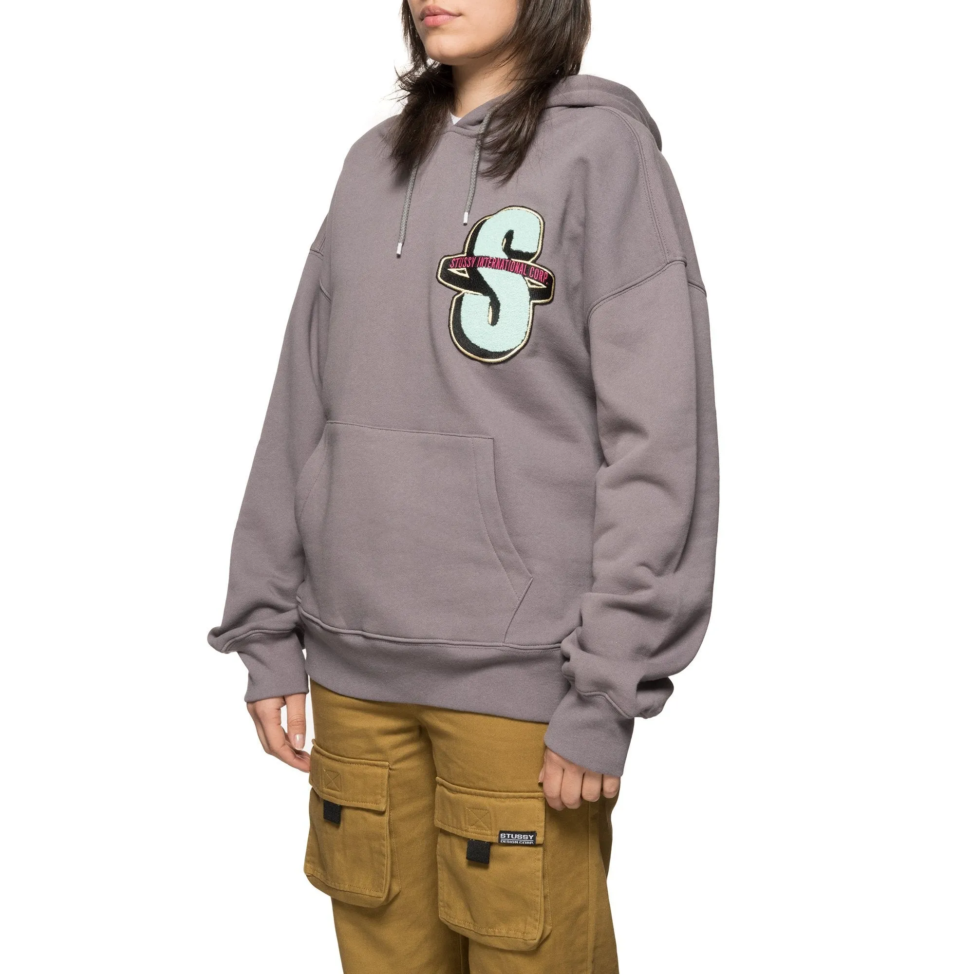 Stussy S Applique Fleece Hoodie Grey