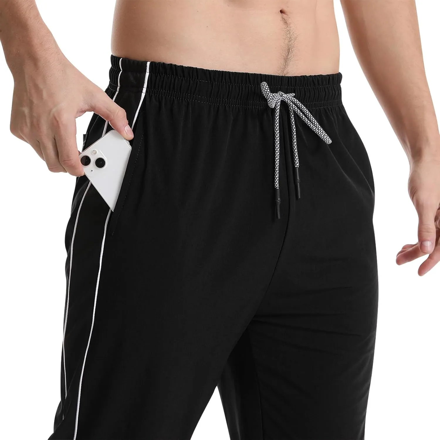 Suwangi Men's Athletic Running Pants Active Lightweight Workout Joggers Quick Dry Gym Loose Fit Sweatpants with Pockets