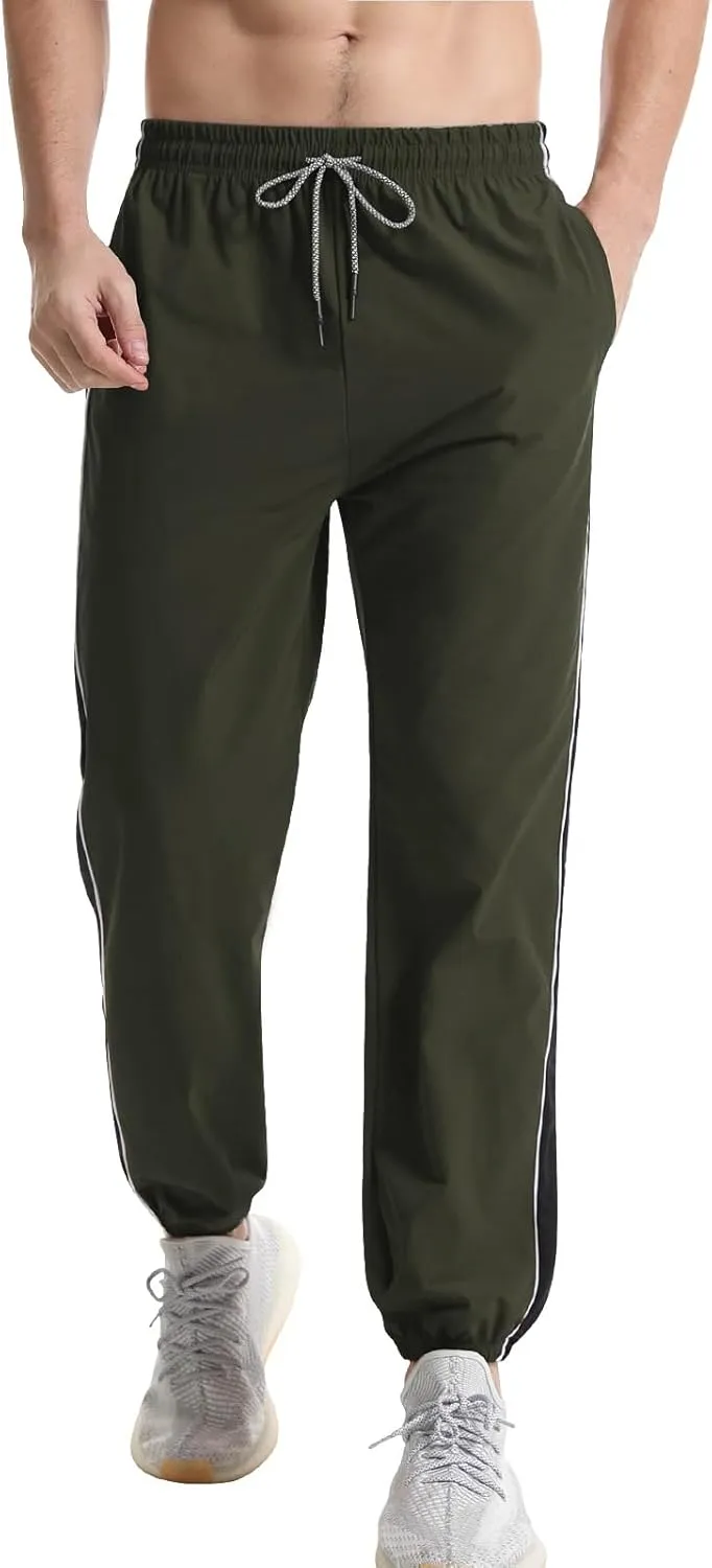 Suwangi Men's Athletic Running Pants Active Lightweight Workout Joggers Quick Dry Gym Loose Fit Sweatpants with Pockets