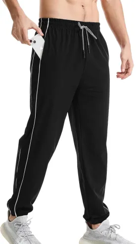 Suwangi Men's Athletic Running Pants Active Lightweight Workout Joggers Quick Dry Gym Loose Fit Sweatpants with Pockets