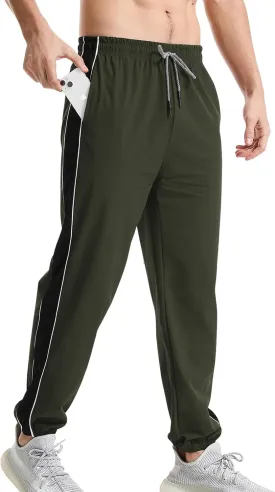 Suwangi Men's Athletic Running Pants Active Lightweight Workout Joggers Quick Dry Gym Loose Fit Sweatpants with Pockets