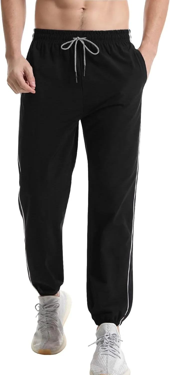 Suwangi Men's Athletic Running Pants Active Lightweight Workout Joggers Quick Dry Gym Loose Fit Sweatpants with Pockets