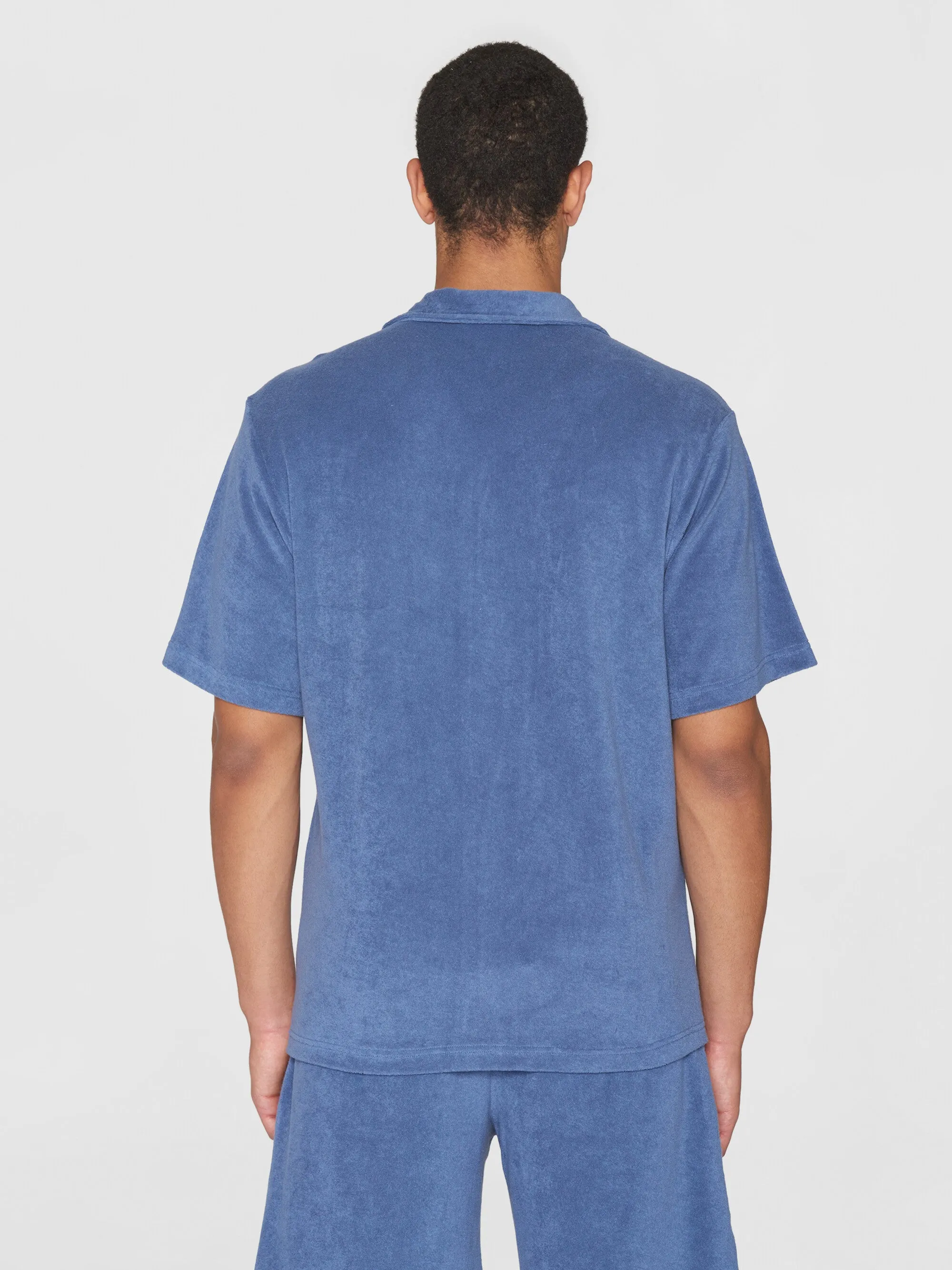 Terry loose short sleeve shirt - Moonlight Blue