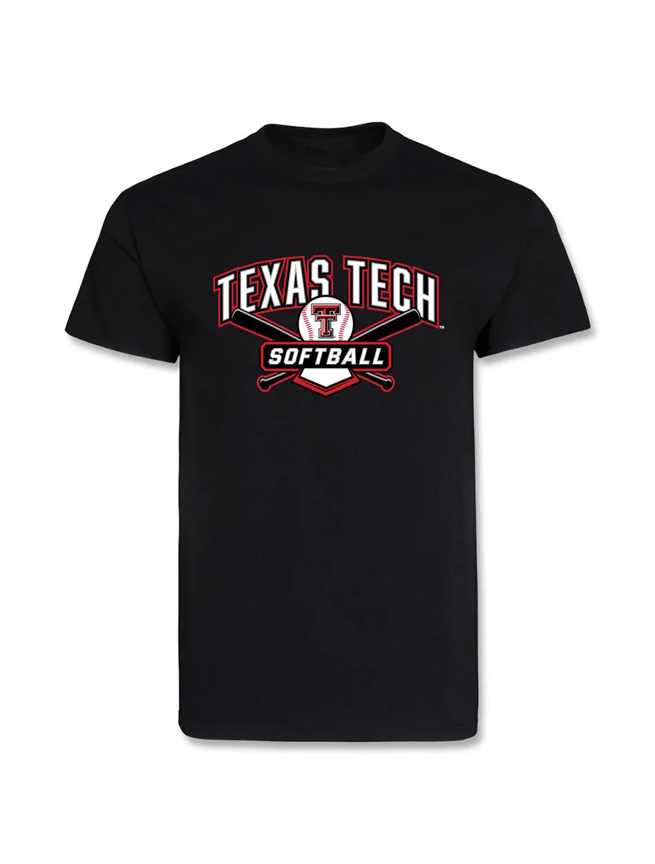 Texas Tech "Cross Bats" SOFTBALL YOUTH Athletic Fabric T-Shirt