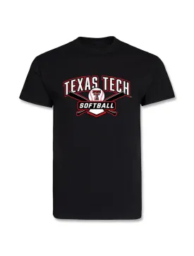 Texas Tech "Cross Bats" SOFTBALL YOUTH Athletic Fabric T-Shirt