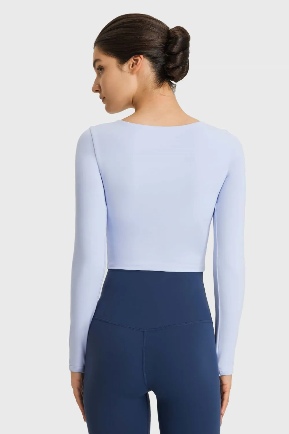 Train Like A Beast Cutout Long Sleeve Cropped Sports Top