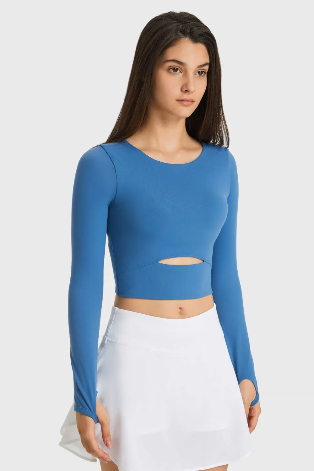 Train Like A Beast Cutout Long Sleeve Cropped Sports Top