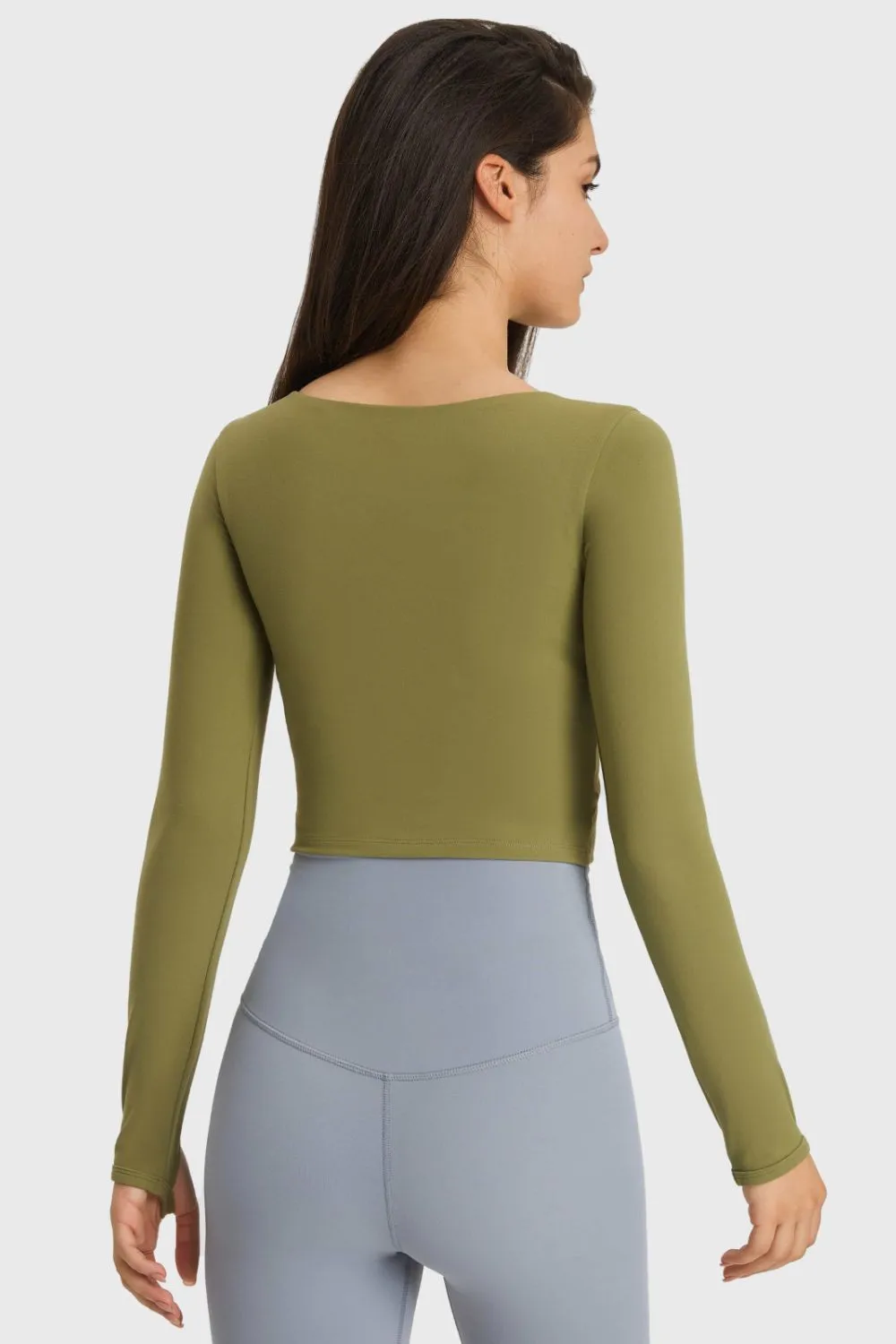 Train Like A Beast Cutout Long Sleeve Cropped Sports Top