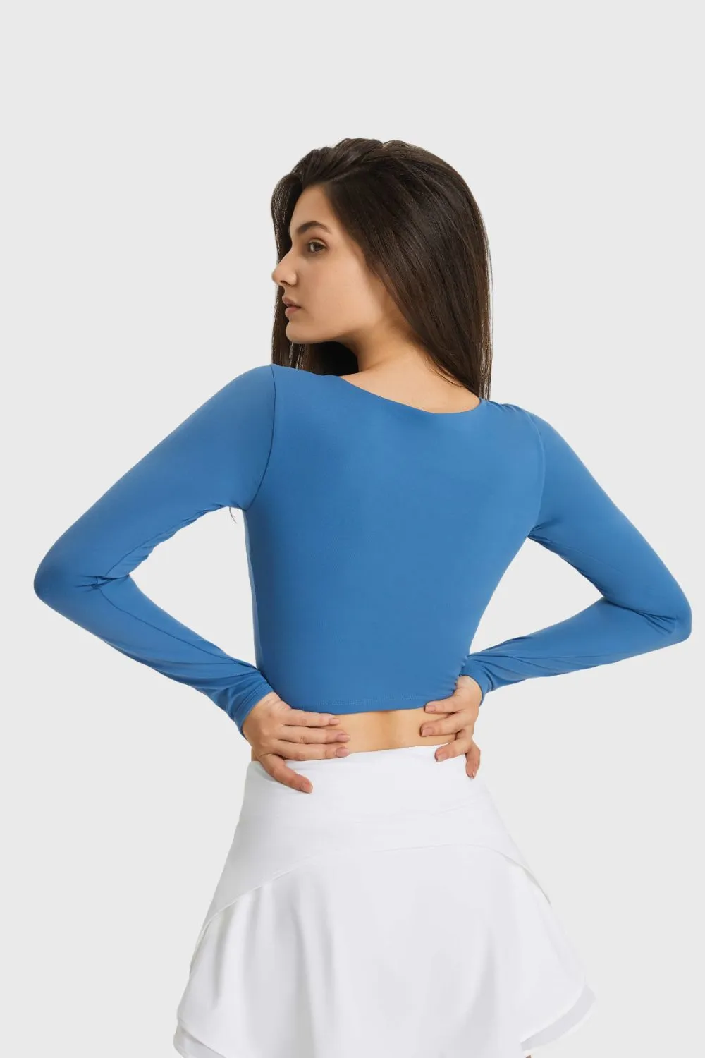 Train Like A Beast Cutout Long Sleeve Cropped Sports Top