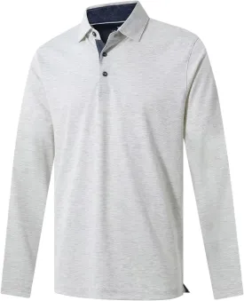 VEBOON Men's Polo Shirts Long and Short Sleeve Cotton Blend Heather Moisture Wicking Casual Collared Shirts