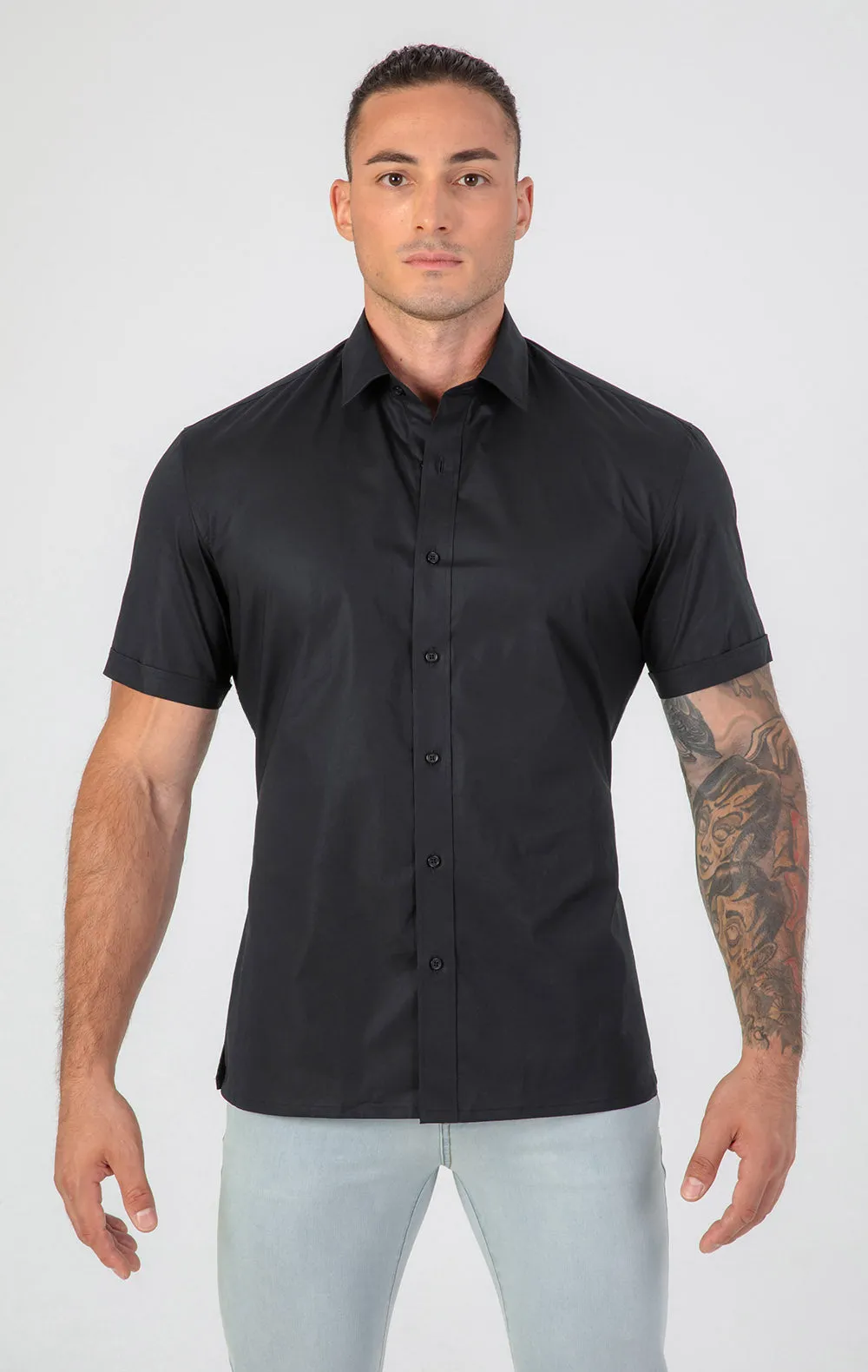VFIT5 Short Sleeve Cotton Shirts : Black