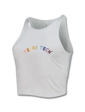 *Zoozats Texas Tech "Sunshine" First Down White Crop Top